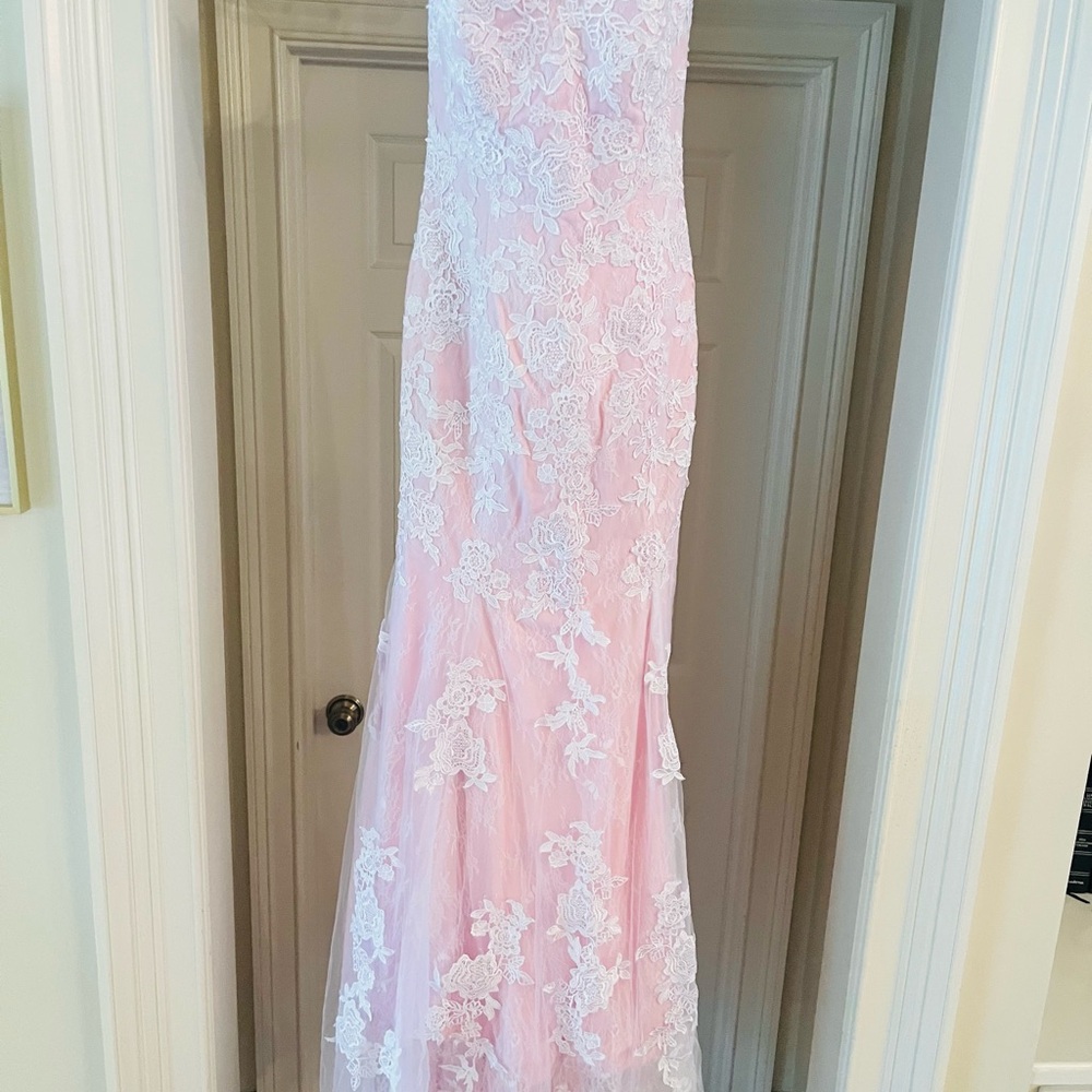 Elegant Pink Lace Gown